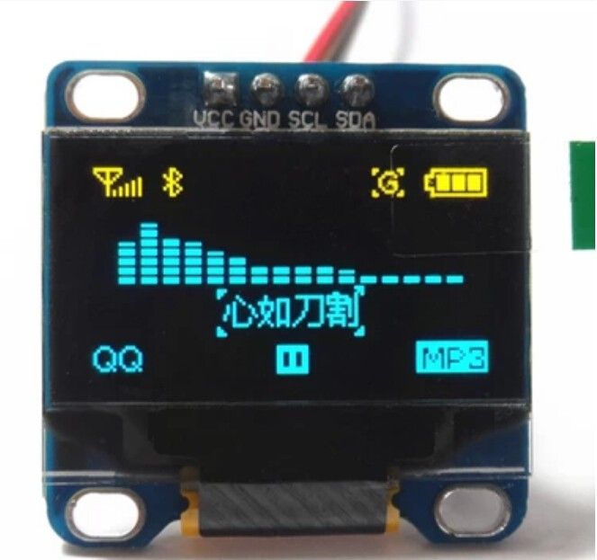 0-96 OLED Display Blau - Gelb  I2C-IIC-TWI 128x64 Pixel fr Arduino