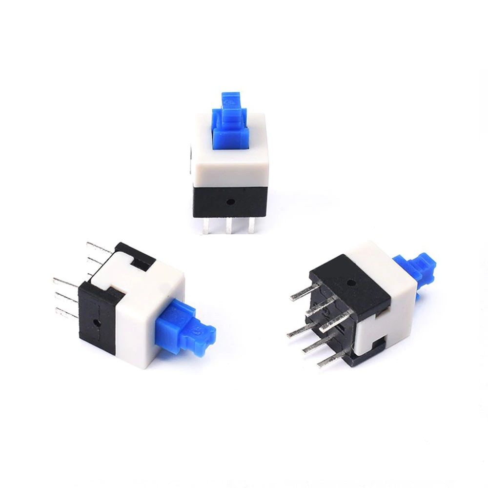 10 Stck Miniatur Druckschalter einrastend 8x8mm unter Bauelemente > Schalter