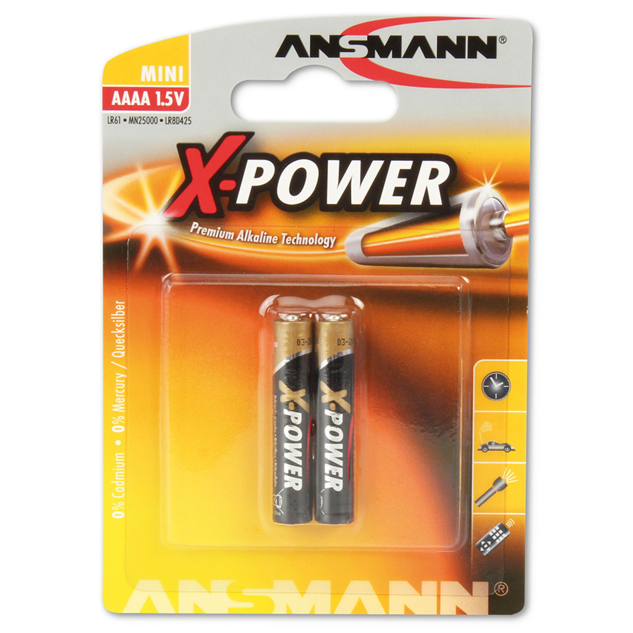 Ansmann Alkaline Batterie Mini Power X AAAA- 2er-Pack