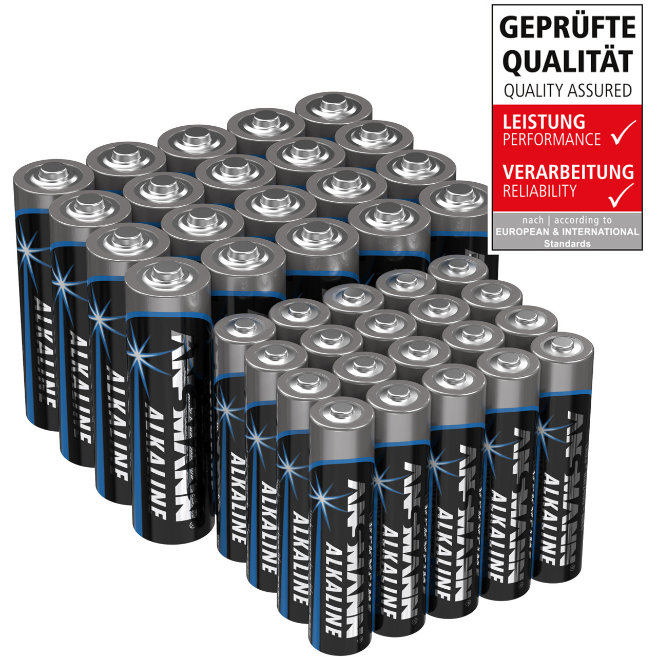Ansmann Alkaline Batterie Vorratspack- 20x Mignon AA- 20x Micro AAA