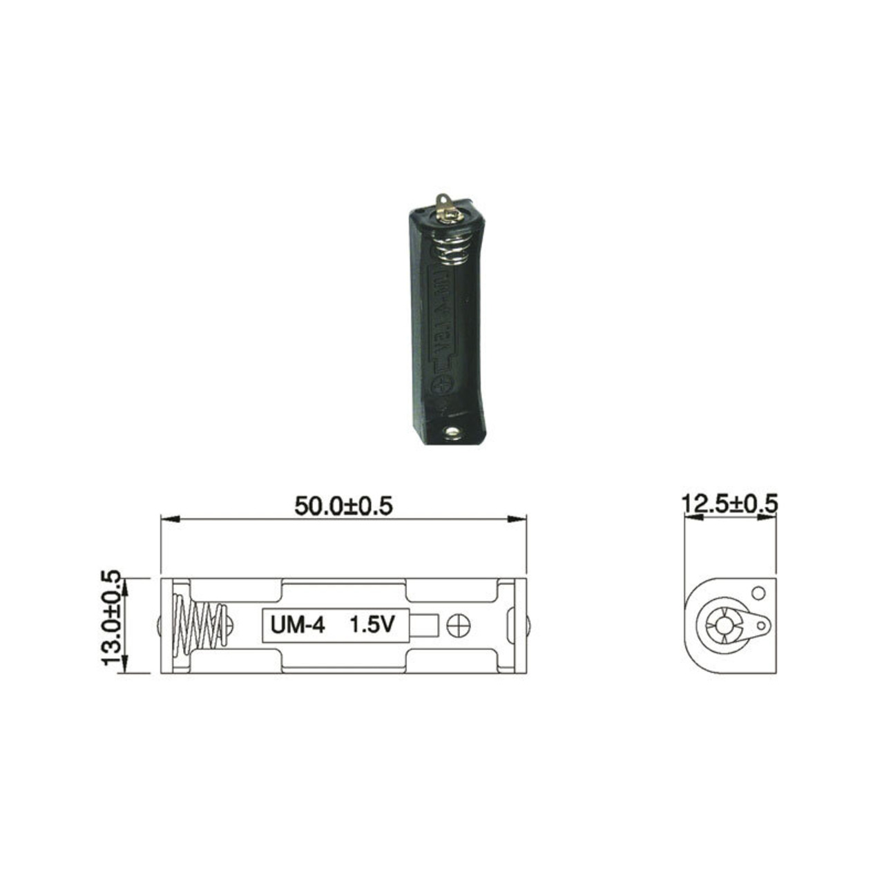 Batteriehalter für 1 x Micro-Batterie mit Lötanschluss unter Stromversorgung