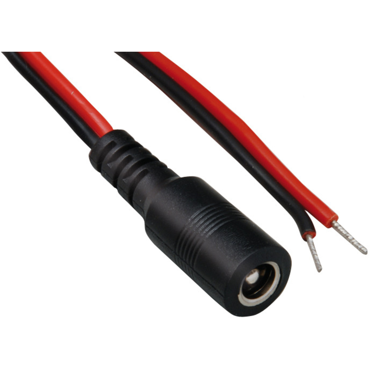 DC-Kabel 2 x 0-4 mm- mit DC-Hohlsteckerkupplung 2-1-5-5 mm gerade- 2 m- rot-schwarz
