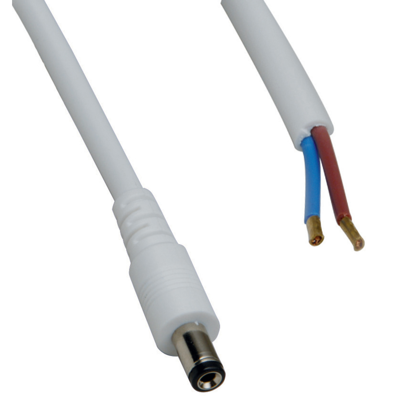 DC-Kabel 2 x 0-5 mm- mit DC-Hohlstecker 2-1-5-5-9-5 mm gerade- 2 m- weiss unter Komponenten