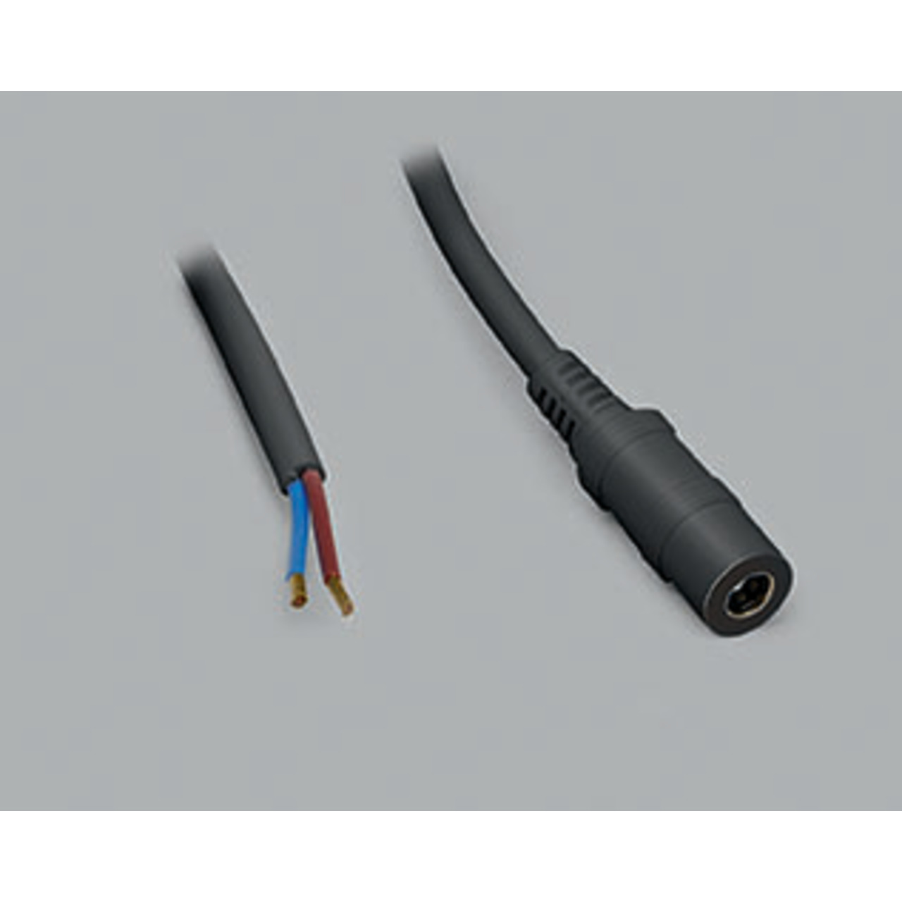 DC-Kabel 2 x 0-5 mm- mit DC-Hohlsteckerkupplung 2-1-5-5 mm gerade- 2-5 m- schwarz unter Komponenten
