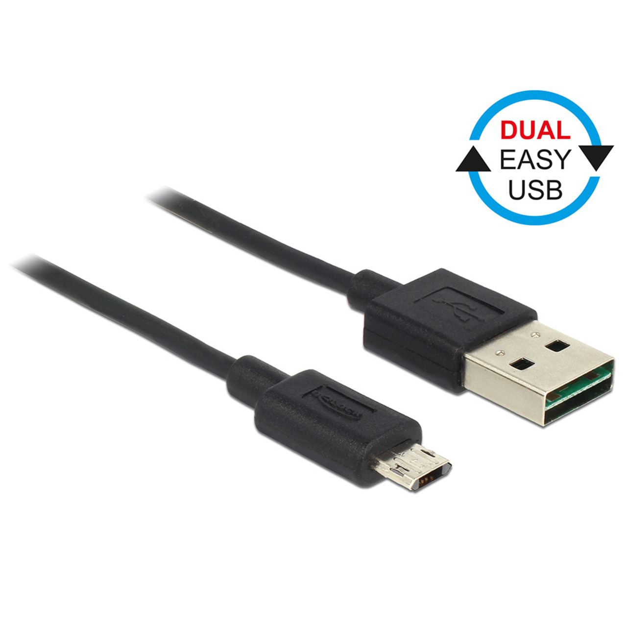 Delock USB 2-0 EASY-Kabel- USB-Stecker (Typ A) auf Micro-USB-Stecker (Typ B) (EASY)- schwarz- 0-5 m unter PC-Hardware