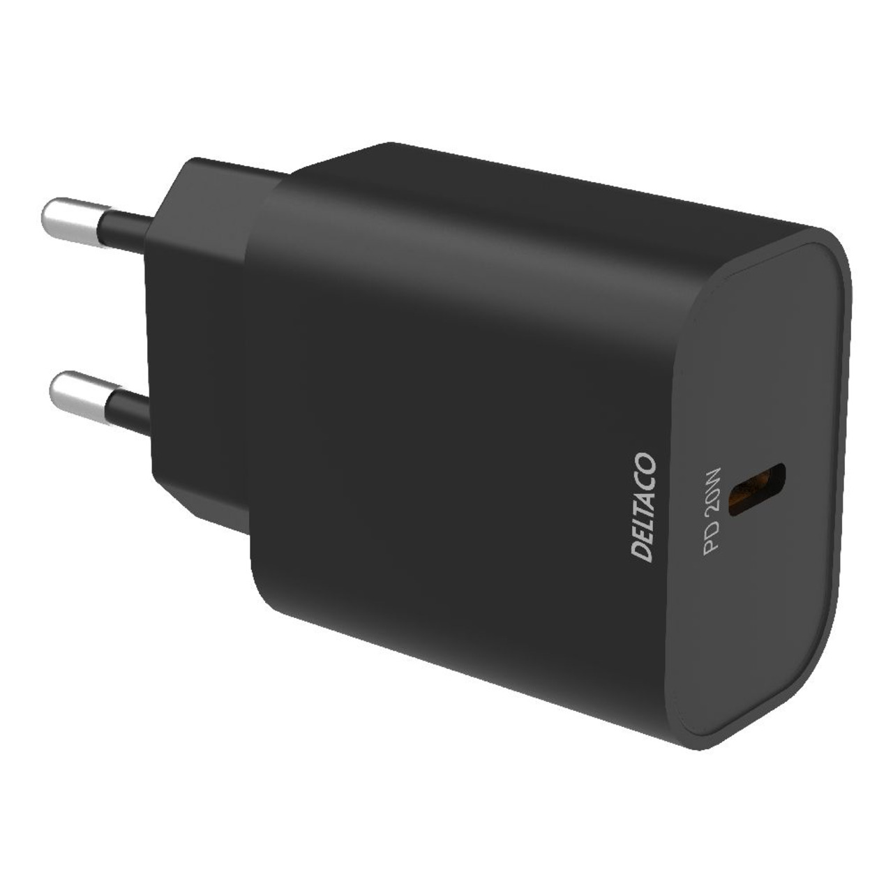 Deltaco USB-C-Schnell-Ladegerät USBC-AC143- 20 W mit Power Delivery