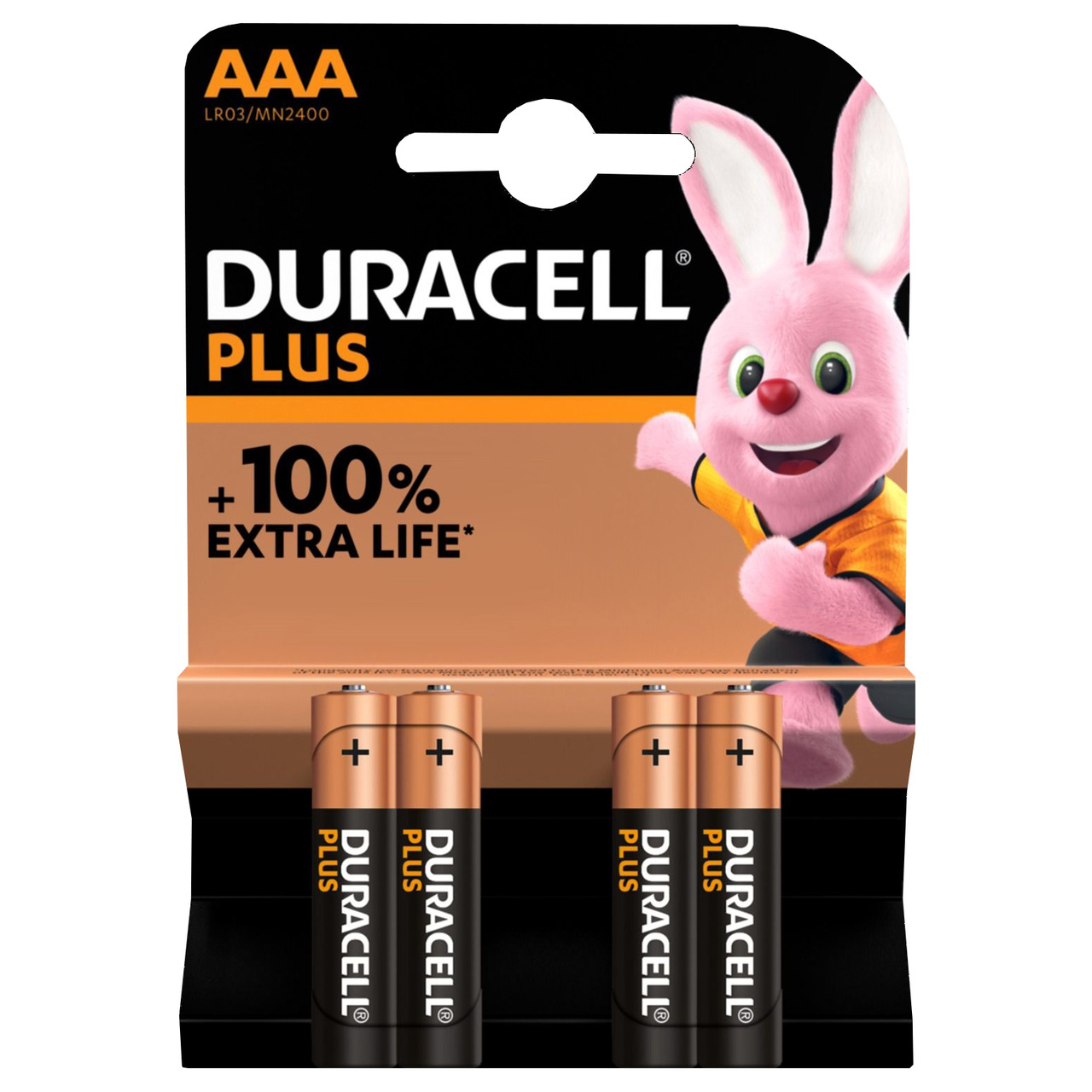 Duracell Plus Alkaline-Batterie AAA-Micro-LR03- 1-5 V- 4er-Pack