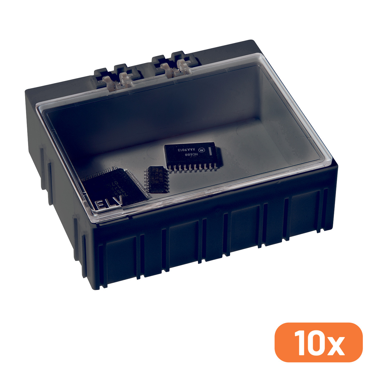ELV 10er-Set SMD-Sortierbox- 23 x 62 x 54 mm- Antistatik