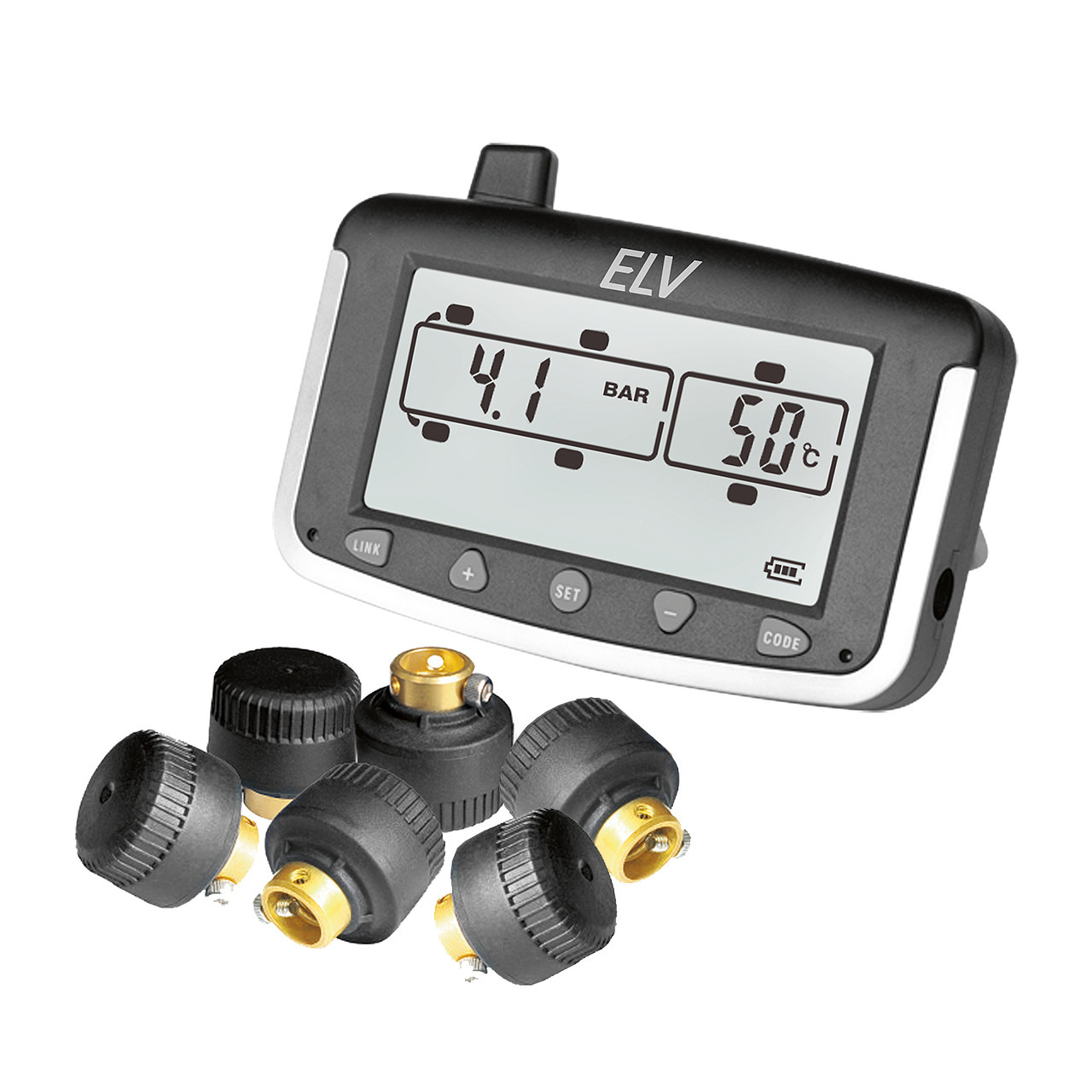 ELV EK215 Reifendruckkontrollsystem für Wohnmobile und Transporter- erweiterbar- mit 6 Sensoren