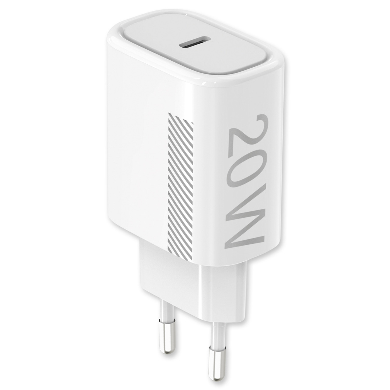 Fontastic USB-Type-C Schnell-Reiselader Novac 20 W- Power Delivery- 100 - 240 V- Weiss 