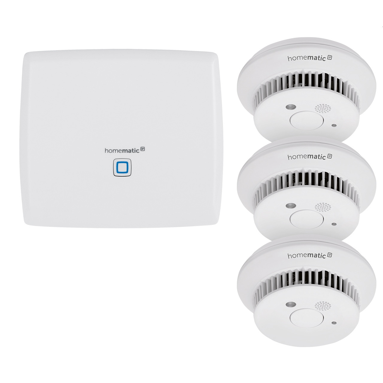 Homematic IP Set mit Smart Home Zentrale CCU3 und 3x Rauchwarnmelder HmIP-SWSD