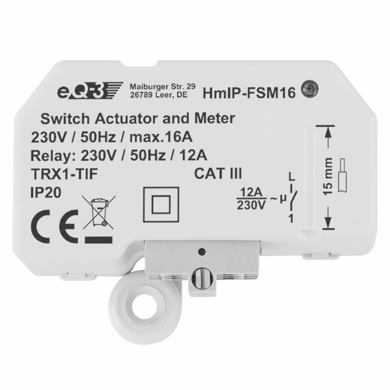 Homematic IP Smart Home Schalt-Mess-Aktor HmIP-FSM16- 16 A- Unterputz