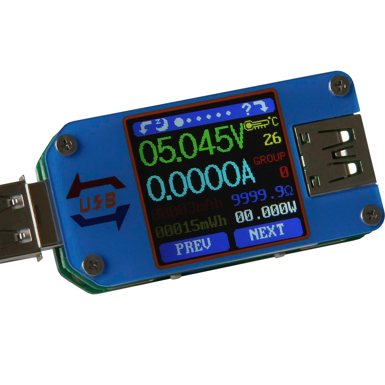 Joy-IT USB-Messgerät UM25C für Strom- Spannung- Energie- Leistung- Innenwiderstand