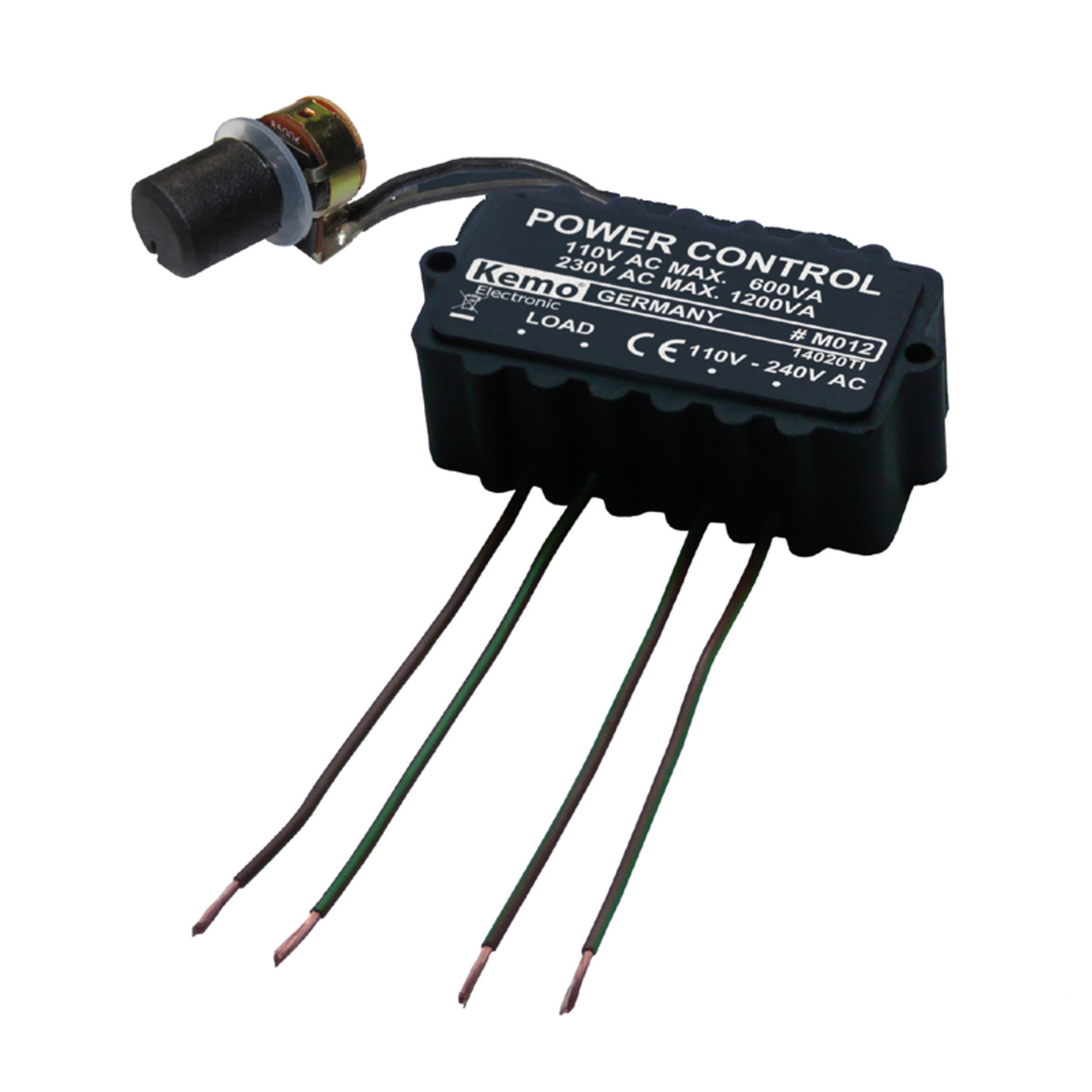 Kemo Leistungsregler M012- 110 - 240 V-AC- 1200 VA- 500K (470K) lin-0-2W unter Stromversorgung