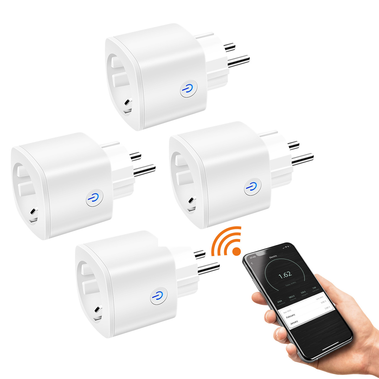 Laxihub 4er-Set smarte WiFi-Steckdose mit Energiemessung und App unter Haustechnik