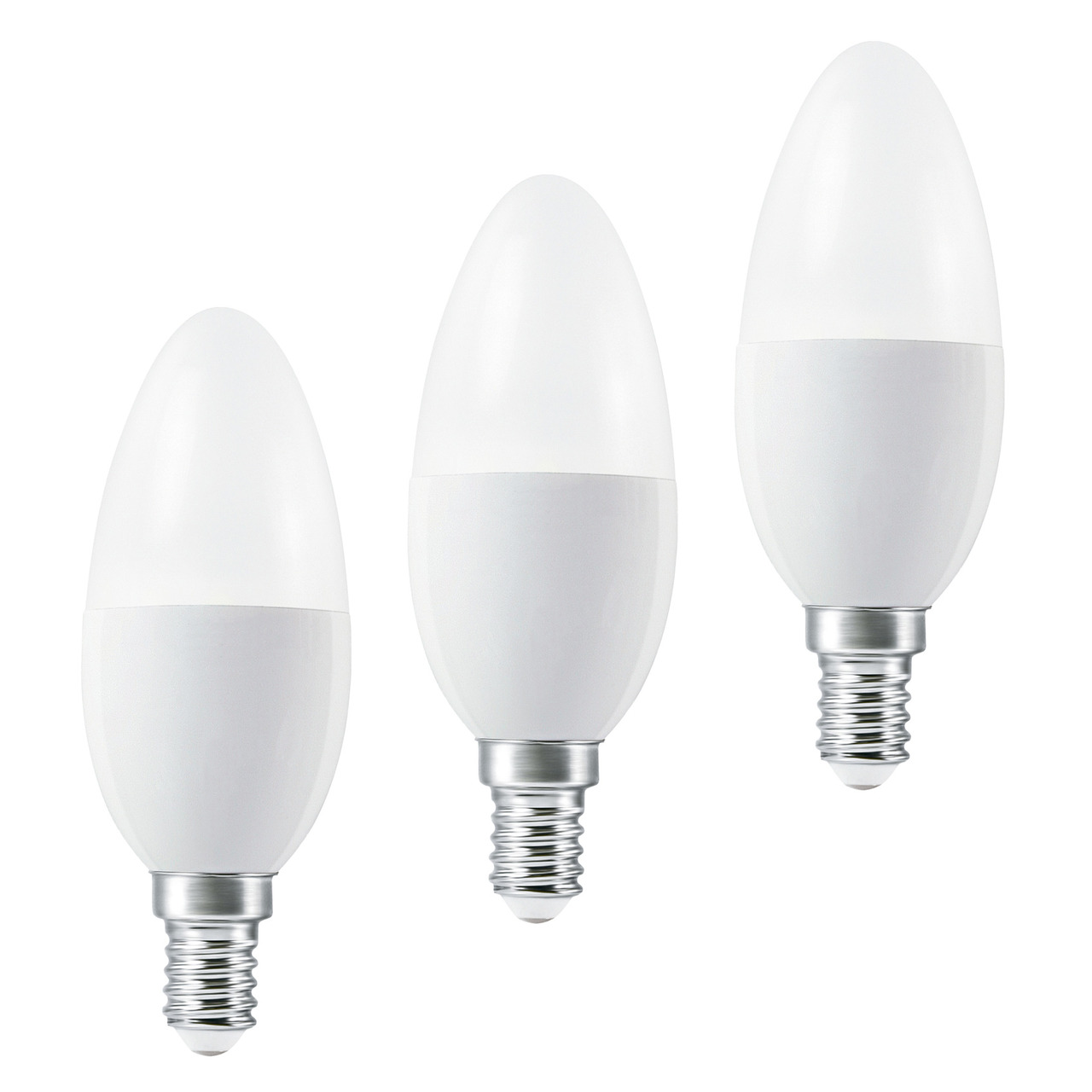 LEDVANCE 3er Set SMART+ WiFi 4-9-W-LED-Lampe B40- E14- 470 lm- warmweiss- 2700 K- dimmbar- App