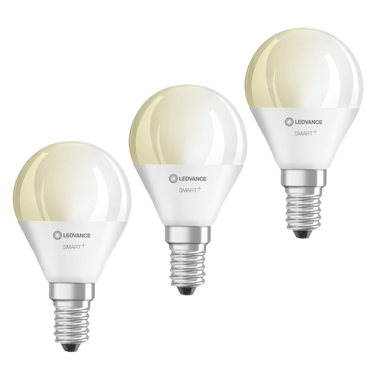 LEDVANCE 3er-Set SMART+ WiFi 4-9-W-LED-Lampe P40- E14- 470 lm- warmweiss- 2700 K- dimmbar- App