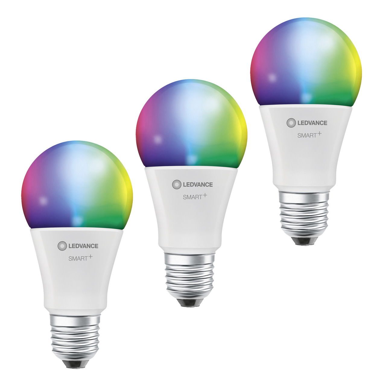 Ledvance SMART+ WiFi 9-W-LED-Lampe A60- E27- 806 lm- RGBW- 2700-6500 K- dimmbar- Alexa- App- 3er Set
