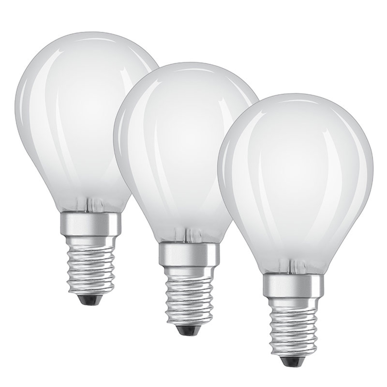 OSRAM 3er-Set 4-W-LED-Lampe P45- E14- 470 lm- warmweiss- matt