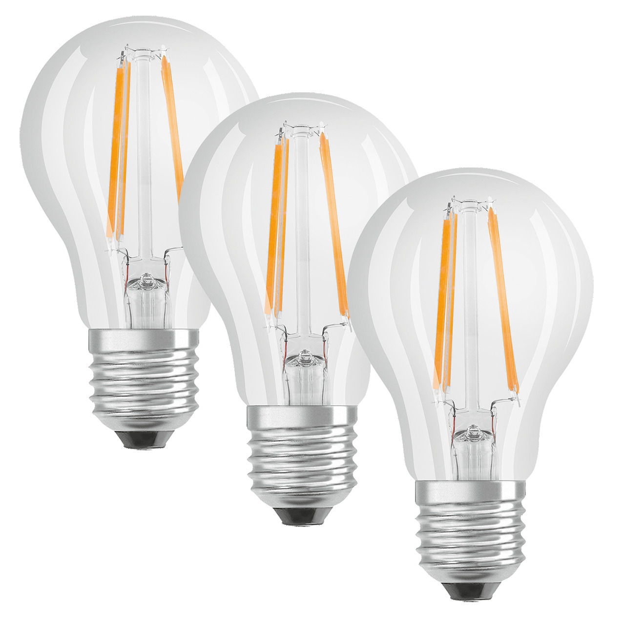 OSRAM 3er-Set LED PROMO 6-W-Filament-LED-Lampe E27- warmweiss- klar unter Beleuchtung