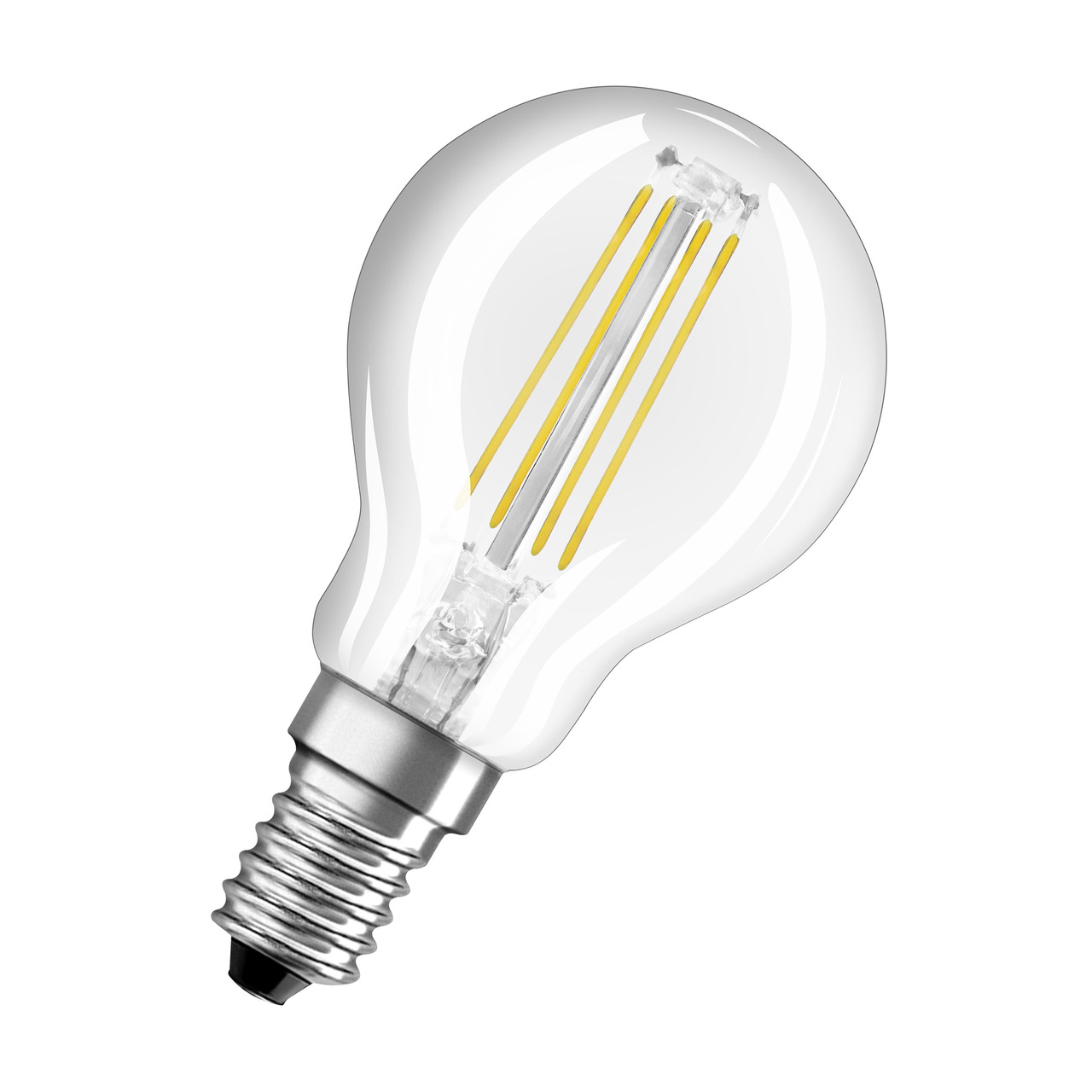 OSRAM 5-5-W-LED-Lampe P45- E14- 806 lm- warmweiss- klar unter Beleuchtung