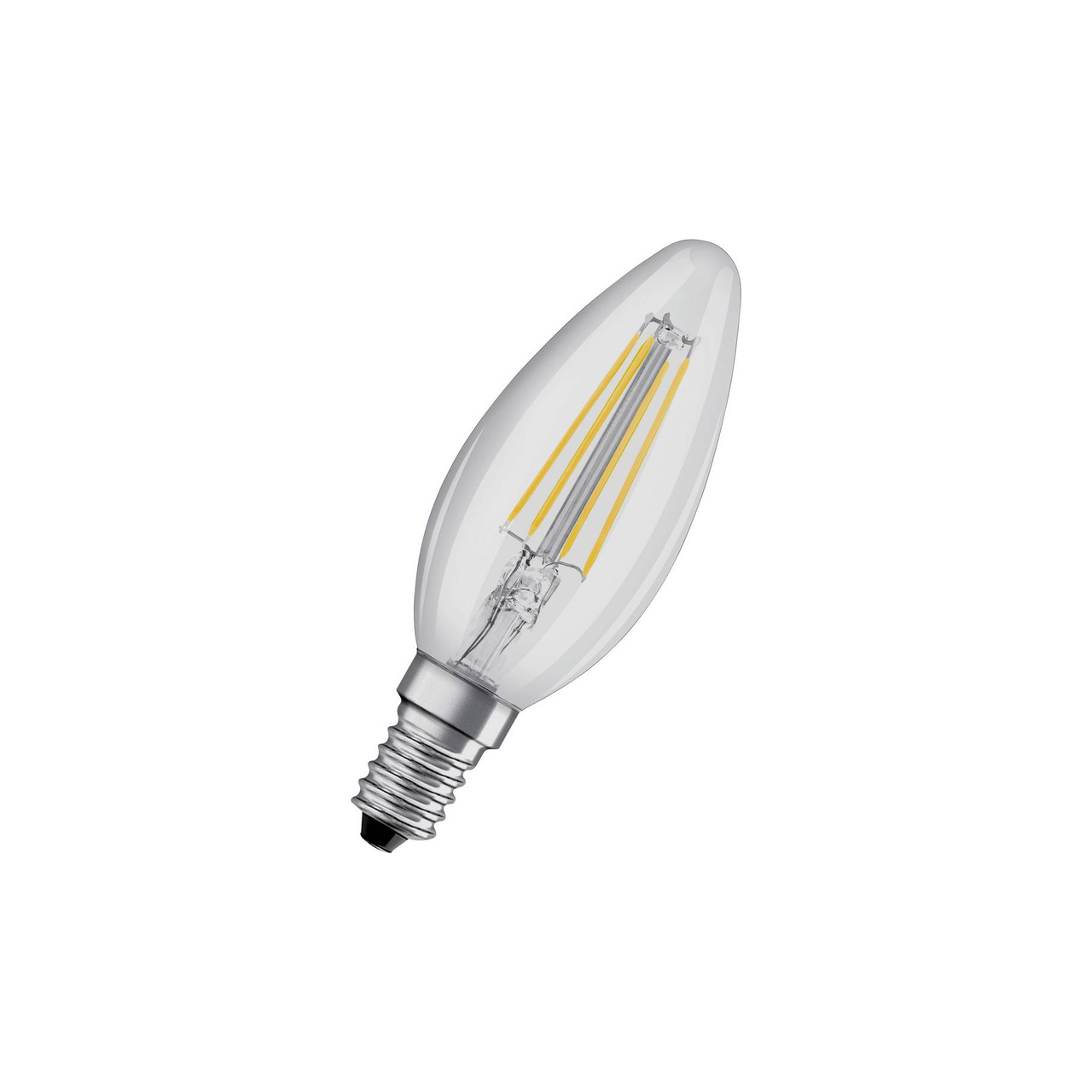 OSRAM LED RETRO Glass Bulb 4-8-W-Filament-LED-Kerzenlampe- E14- klar- dimmbar