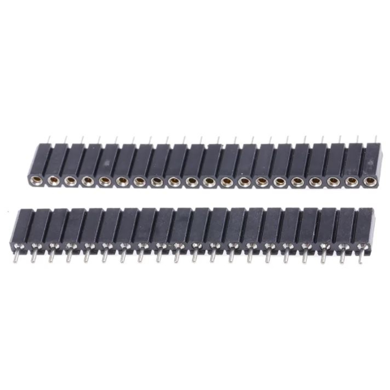 Präzisions-Buchsenleiste- 20-polig-1-reihig- gerade- Raster 2-54 mm für Stifte von - 0-7 bis 0-9 mm unter Komponenten