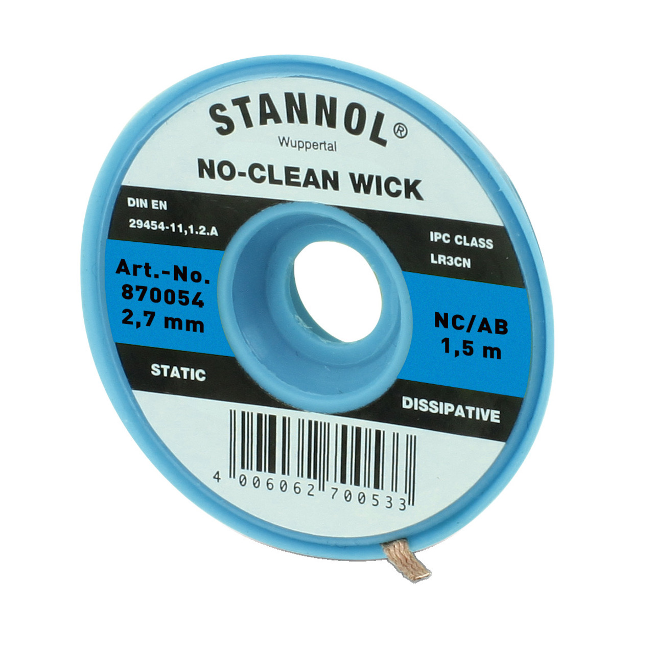 Stannol No-Clean Entlötlitze- ESD-verpackt- 1-5 m lang- 2-7 mm breit