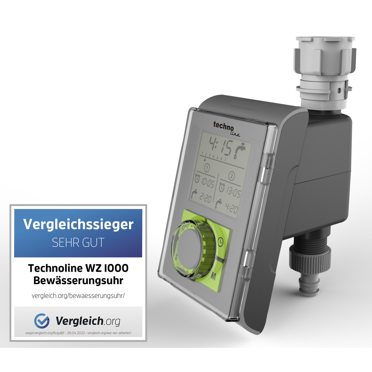 technoline Bewässerungscomputer WZ 1000 mit Display- für Standard-Wasserhähne- batteriebetrieben unter Haustechnik
