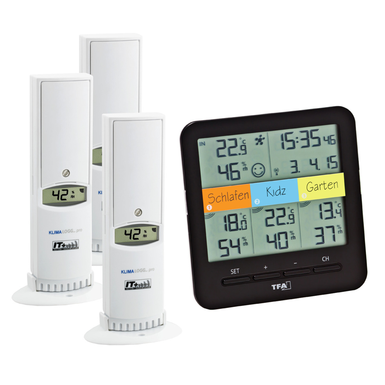 TFA 4-Zonen-Funk-Thermo-Hygrometer Klima-Home- inkl- 3 Aussensensoren unter Klima - Wetter - Umwelt