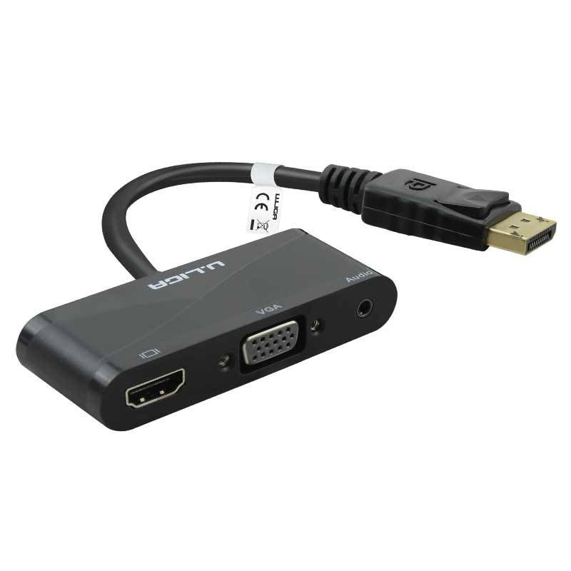 U-LIGA DisplayPort zu HDMI und SVGA und Audio Multiport Konverter