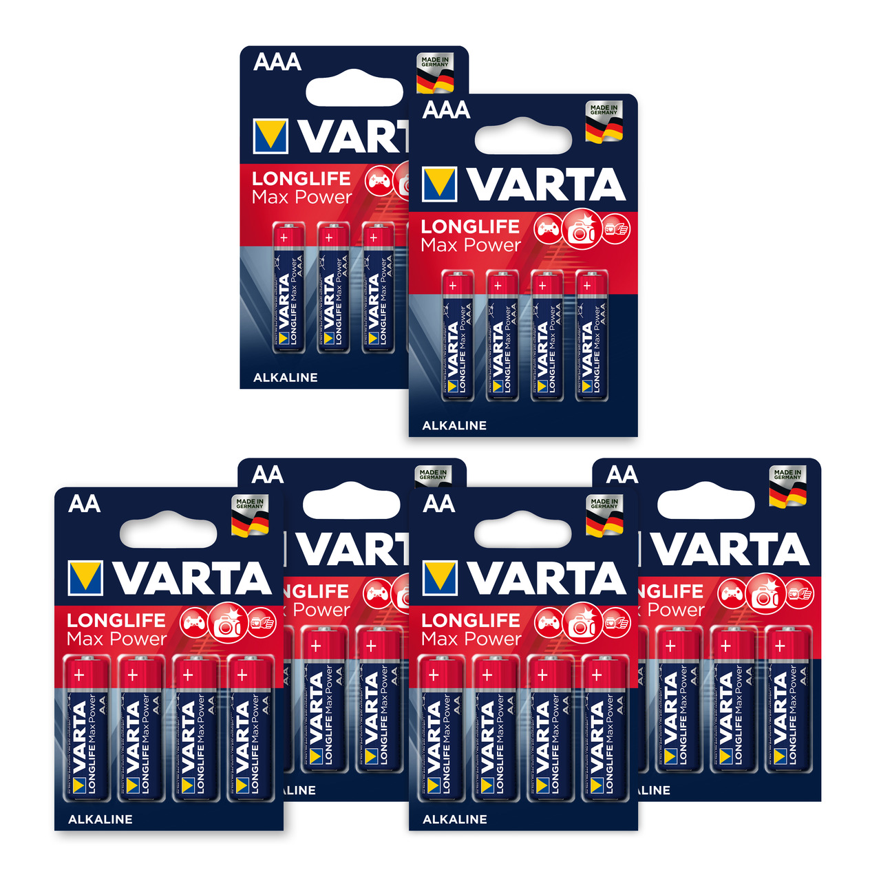 Varta Longlife Power Max- Alkaline Batterie - Vorratspack- 8 x Micro AAA und 16 x Mignon AA